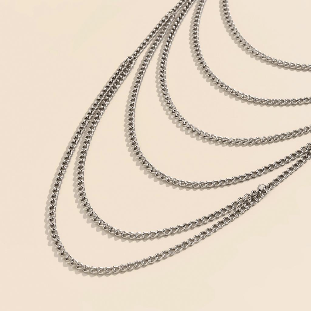 Ethnic Style Rhinestone Multi-layer Tassel Shoulder Chain Fashionable Halter Neck Clavicle Chain Bridal Shawl