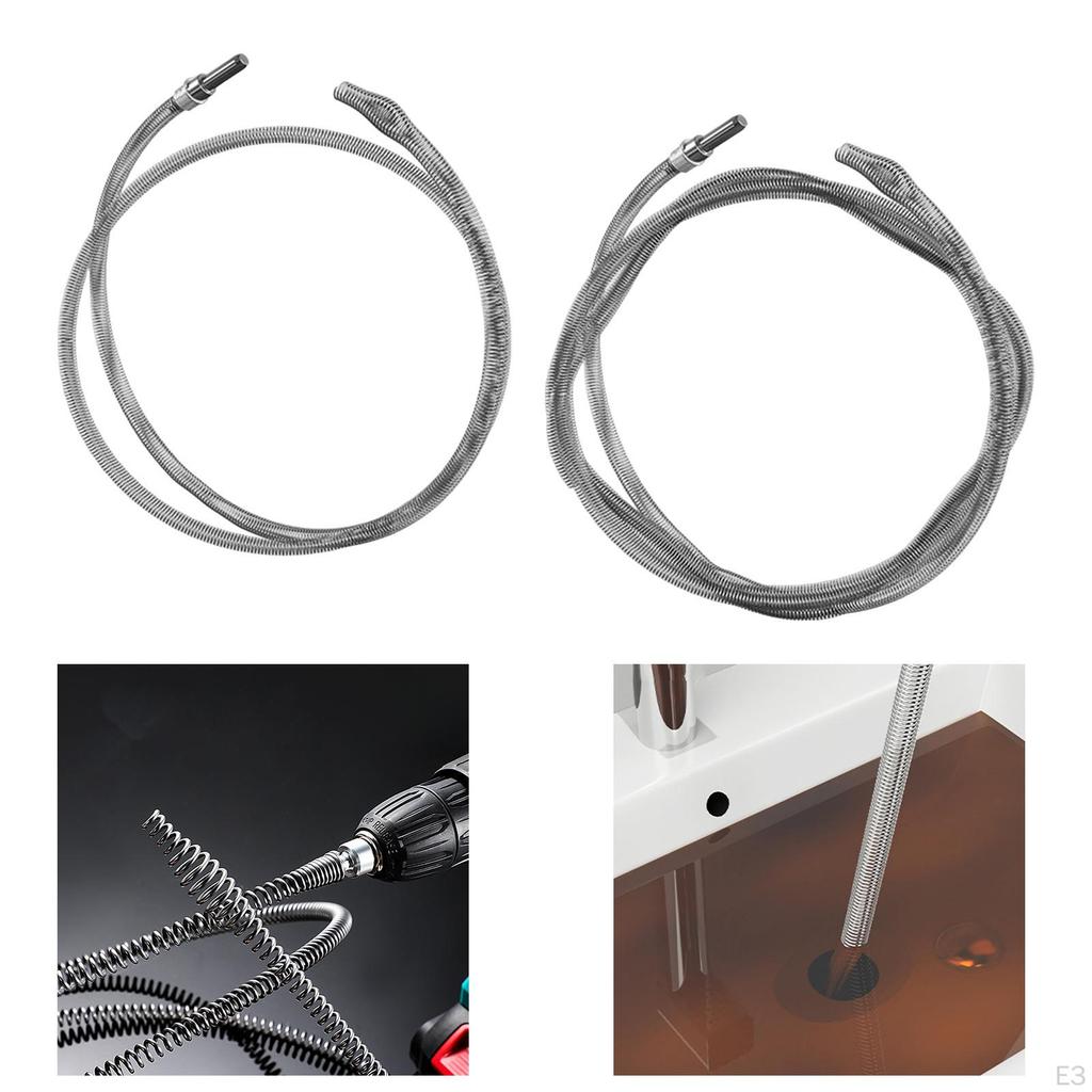 Cable Drain Unblocker, Practical Cleaning Spring, Flexible Steel for Bathtubs, Bathrooms And