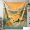 Sunset Riverside Village Tapestry
