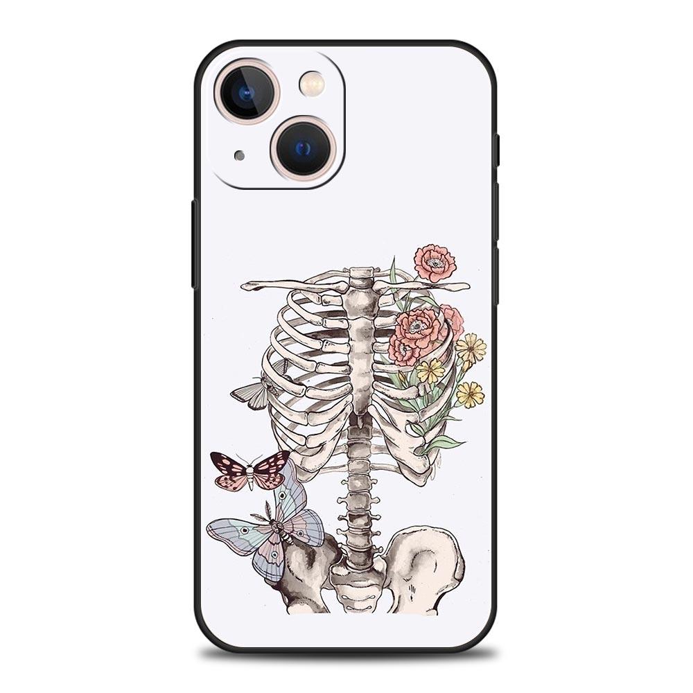 Phone Case For iPhone 17 16e 15 14 13 12 11 Pro Max SE 7 8 Plus Shell iPhone 16 Soft TPU Cover Hard Pink Purple Skull