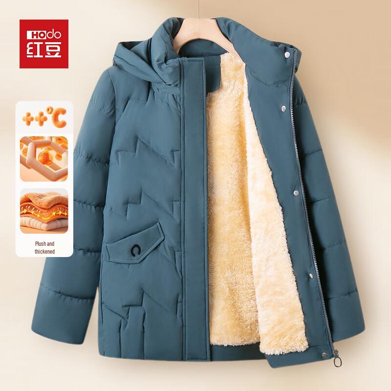 Hodo Women s Mid-Aged Winter Plush Thick Hooded Cotton Jacket 3XL