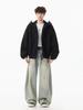 Men's Autumn/Winter Designer Rivet Patch Doberman Ear Hooded Sweatshirt - Trendy Versatile Heavyweight Cardigan Jacket