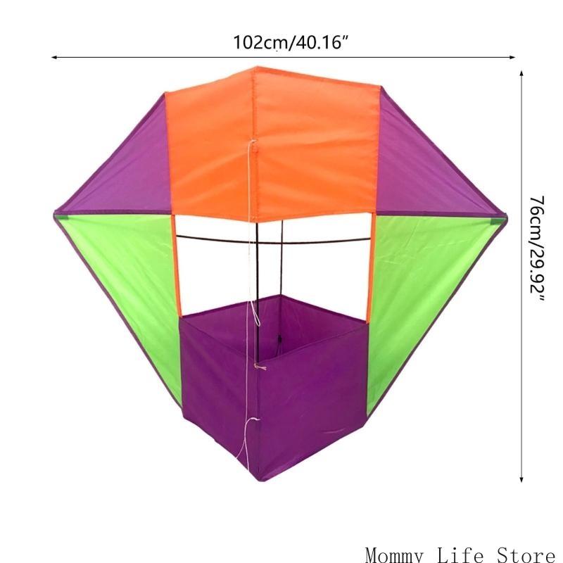 Large Cube Box Kite Soft  Tear-Resistant Outdoor Sports Toy, Colorful Flying Kite For Kids  Adults, Camping  Outdoor Game