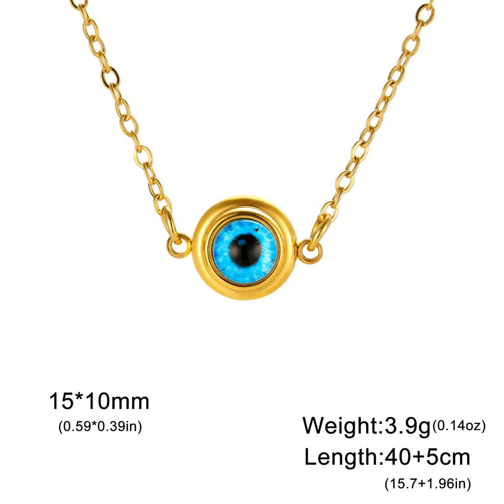 Turkish Blue Evil Eye Pendant Necklace Women Stainless Steel Gold Neck Chains Choker Amulet Jewelry Valentine Gift
