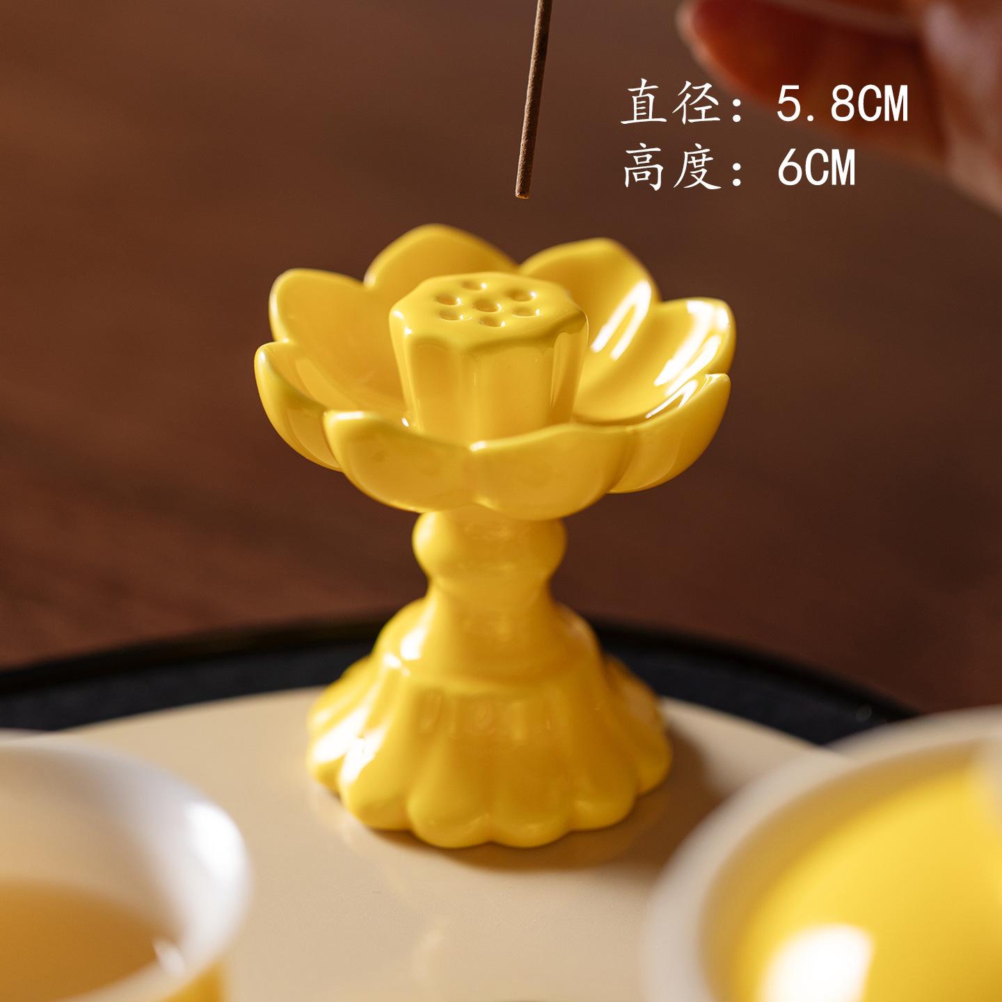 Autumn Leaves Yellow Lotus Incense Holder Incense Waterfall Incense Burners Consecrate Censer Tea Items Supplies Decoration Gift