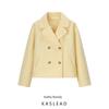 Kaslead New Women Clothes Western Style Fashion Simple and Versatile Double Breasted Short Woolen Jacket