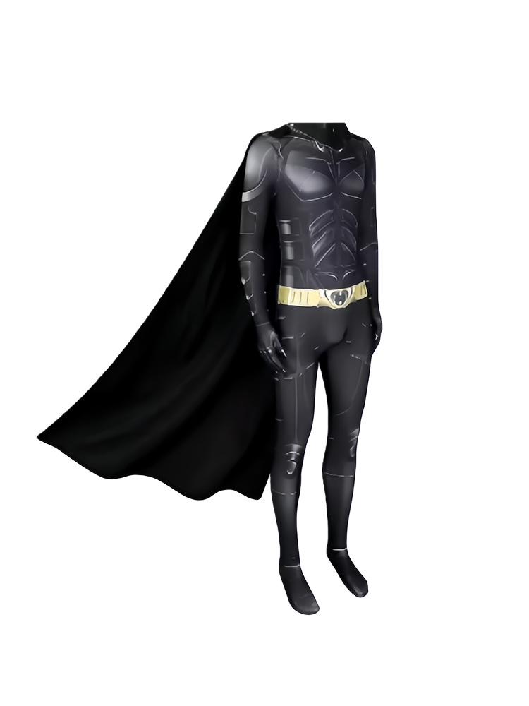 Adult Batman Jumpsuit Costume with Cape for Halloween Role-Playing