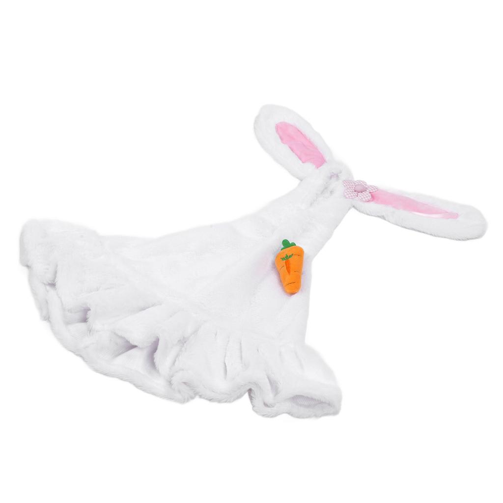 Lawn Goose Clothing Plush Cute Long Ear Easter Bunny Outfit for Goose White Rosy