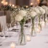 Trendy Flower Container Clear Bud Vase, Plastic Transparent Modern Plant Table Centerpiece Vase for Home Party Wedding Decor Lightweight