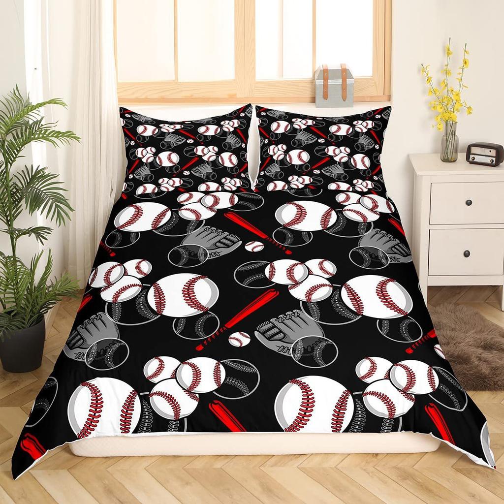 Baseball Bedding Kit Three-Piece Quilt Cover Geometric Honeycomb Digital Printing Home Textiles