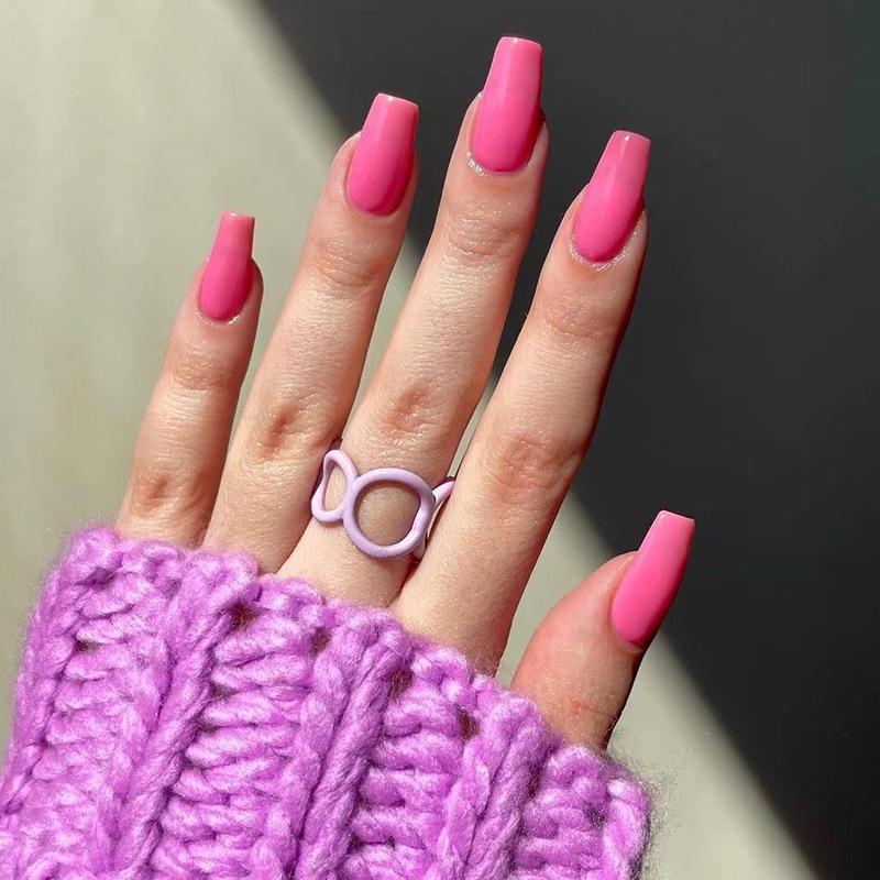 

Short Ballerina Solid Color Wearable Nails Collection - Finished, Removable Nail Art Pieces