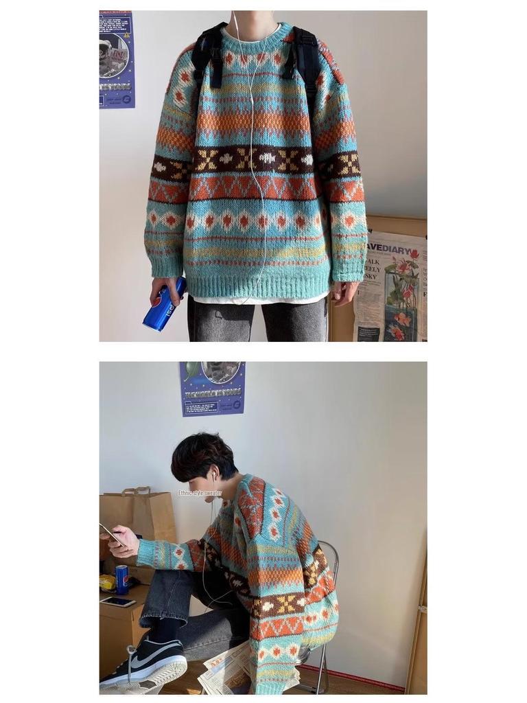Unisex Lässiger Lockerer Pullover mit Herbst-Gänseblümchen-Muster
