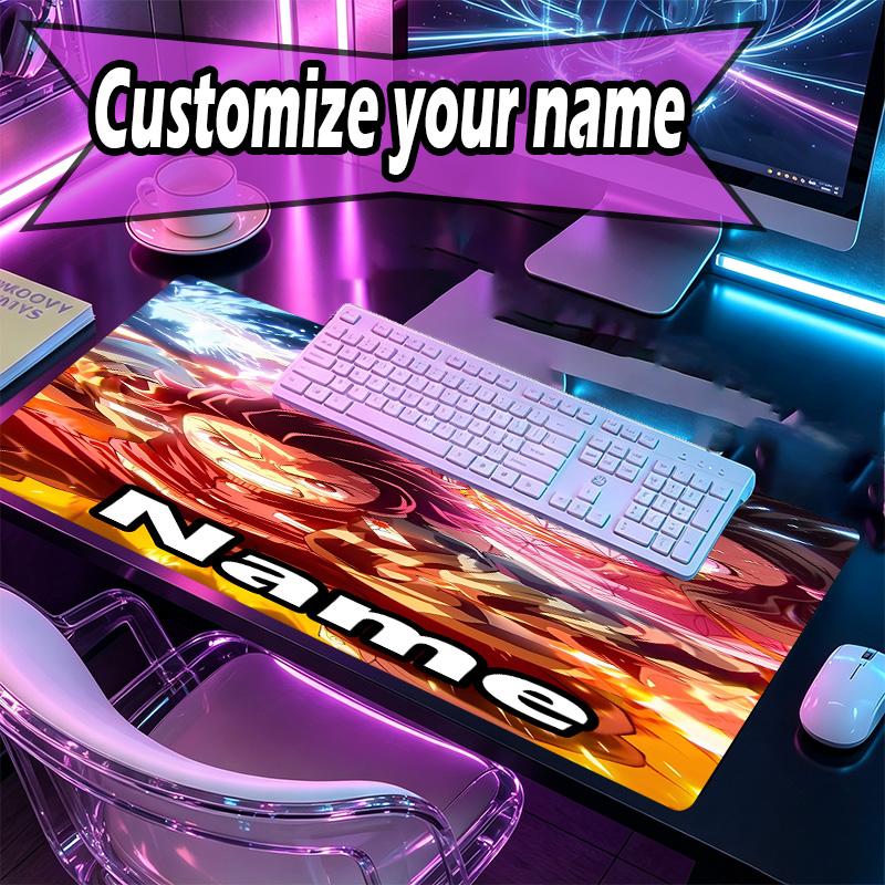 Custom Name Personalized Demon Slayer Pattern Mousepad, Laptop PC Desk Mat, Decorative Desk Mat for Home Keyboard Pad Gift