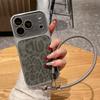Leopard Print Wrist Strap Lanyard Case For For Iphone 17 16 1 14 13 Pro Max Large Window Camera Protection Shockproof Cover