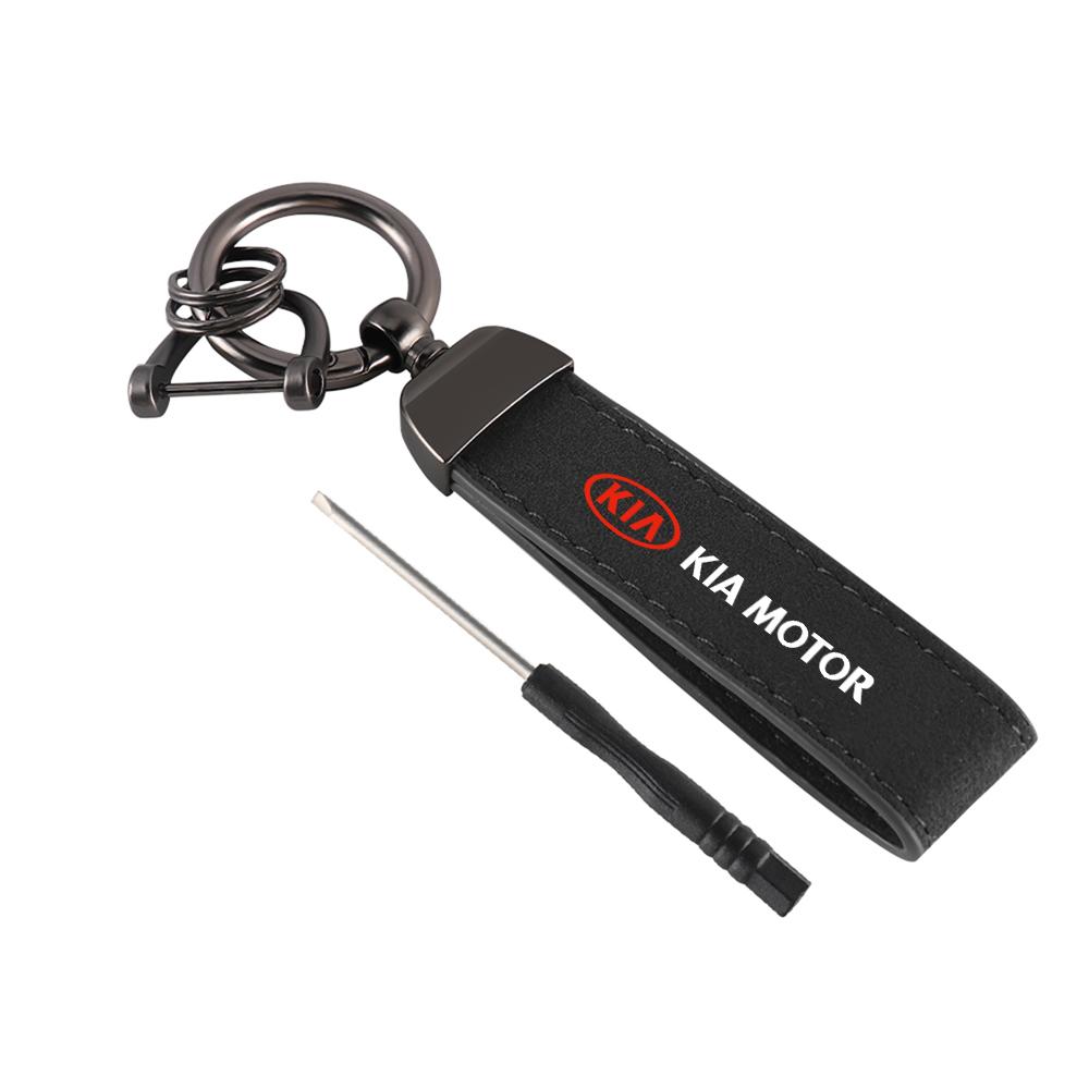 2026 Het Bilklistermärke Man Kvinna Läderlogotyp Bilnyckelring Nyckelring Nyckeltillbehör För KIA Ceed Sportage Rio 3 Proceed K5 Sedona F