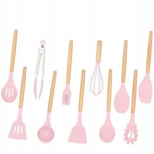 Set di Accessori per la Cucina Utensili da Cucina 12 Pezzi. Set Bambù Silicone