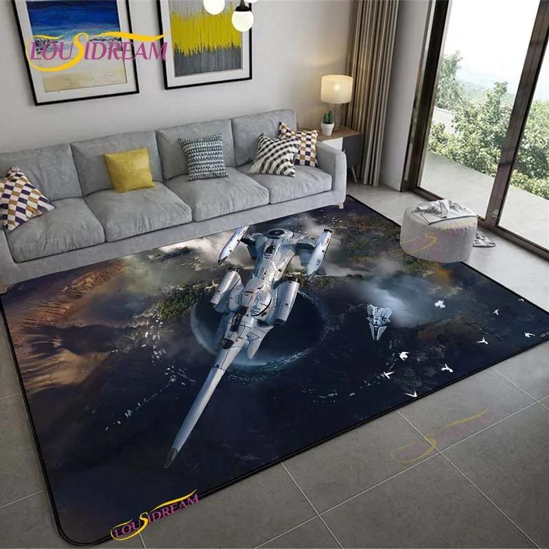 3D Space Ship Station Carpet for Living Room Bedroom Table Cinema Rug Kitchen Door Kids Un-slip Floor Mat Alfombra Birthday Gift
