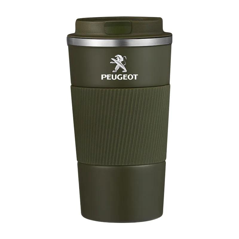 2026 Heißer Autoaufkleber Tasse Edelstahl Kaffeetasse Heiße Tasse Auto Thermoskanne Reise Für Peugeot 206 106 205 2008 301 307 308 300