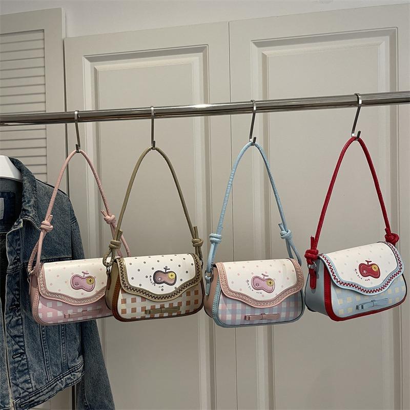 Niche Apple's new lace splicing shoulder bag female cute girl shopping design fashion messenger bag