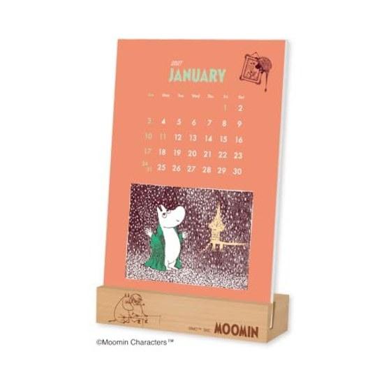 Shin Nippon Calendar 2027 Desktop Moomin Wooden Base NK4330