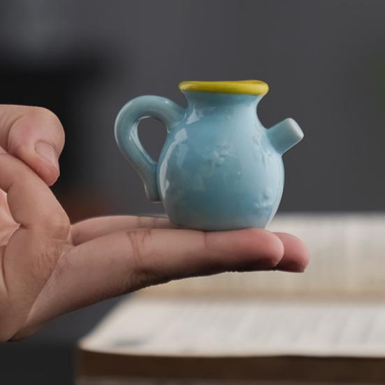 Vază Mini cu Flori Figurine Ceramică Colorată Vintage Vază Miniatură Statuetă Sculptură Mic Suport Ghiveci Decor Ornament