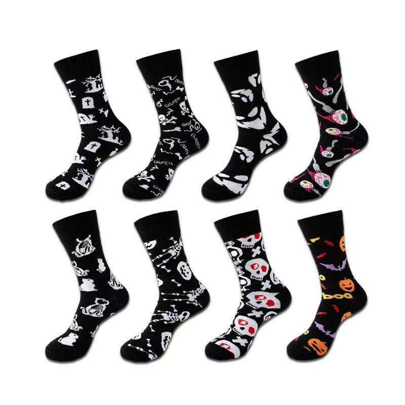 Ladies Fall and Winter Trend Funny Pumpkin Halloween Tube Socks