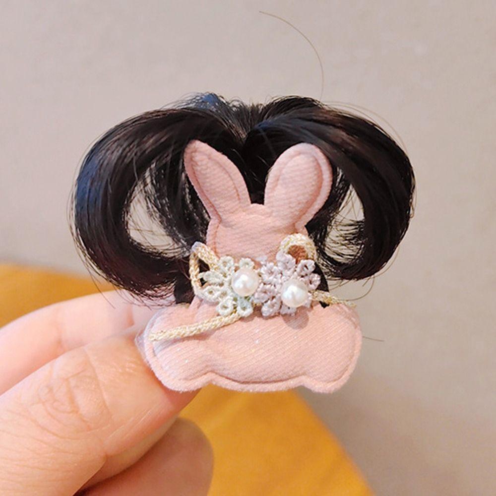 Funny Kids Wig Hairpin Headdress Flower Bow Hair Clip Headwear Baby Girl Hair Clip  Newborn