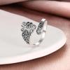 Retro Butterfly Floral Adjustable Ring - Open, Versatile, and Stylish.