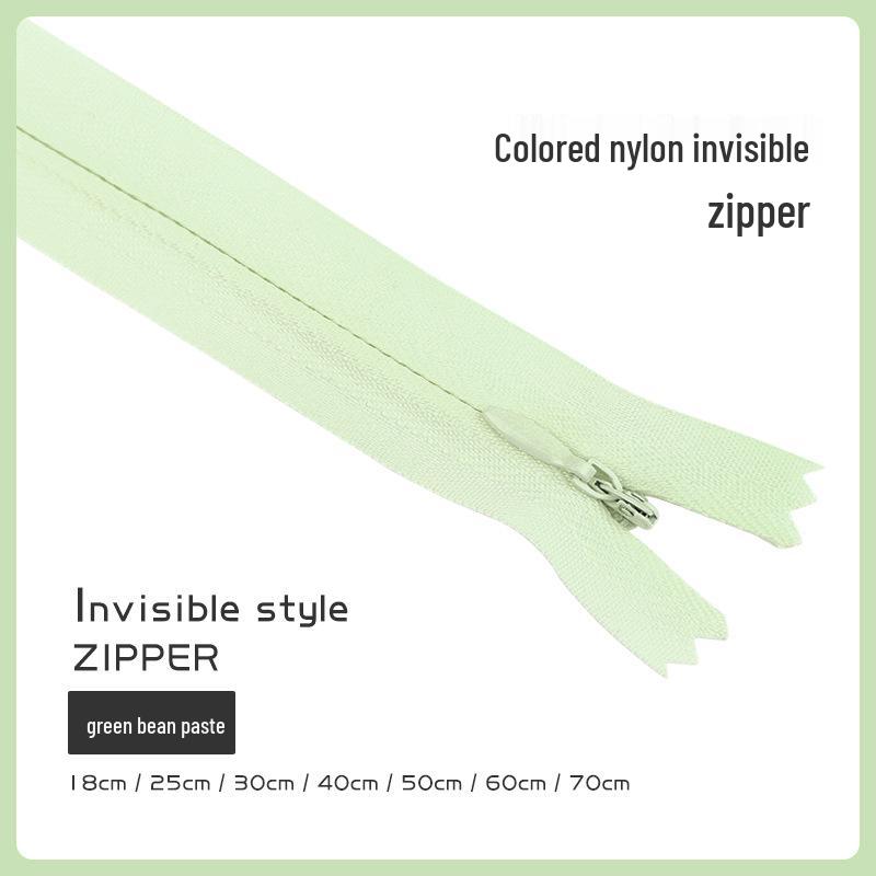Fermeture éclair invisible colorée pour jupes, pantalons et chemises (18-70CM)