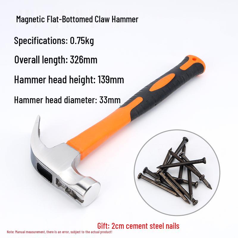 Multi-Function Claw Hammer with Nail Puller for Household, Woodworking, and Electrical Use