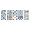 10-Pack European Style Floral Tile Wall Stickers for Living Room and Bathroom - Self-Adhesive PVC Crystal Film