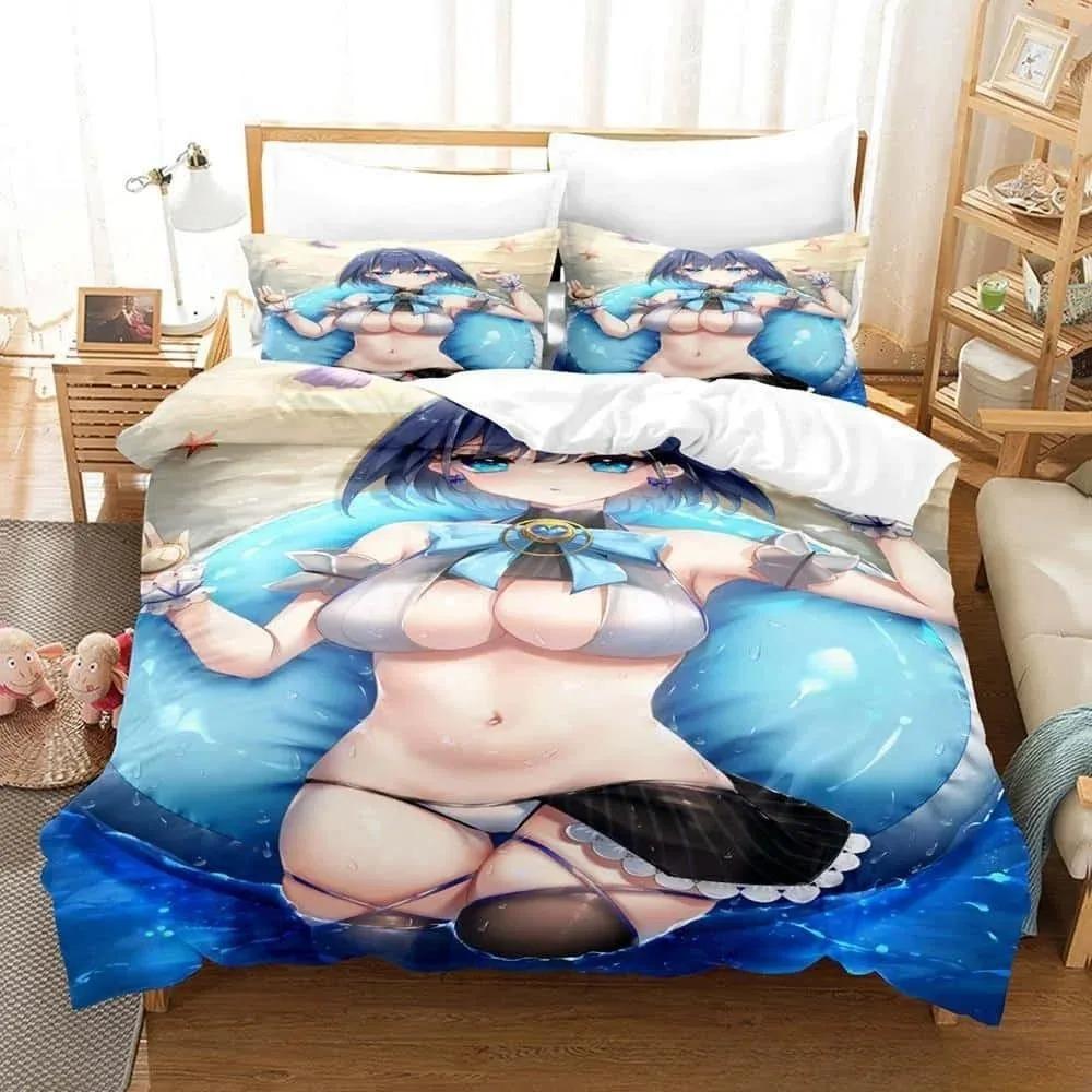 3D Print Anime Ouro Kronii Bedding Set Single Twin Full Queen King Size Bed Set Adult Kid Bedroom Duvet Cover Set Home Textiles