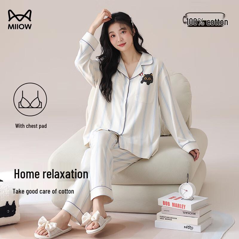 Miiow Women s Cotton Pajama Set L