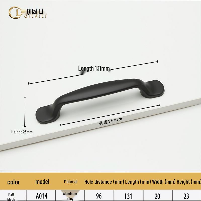 American Black Handle for Cabinets & Drawers: Minimalist Single Hole Design