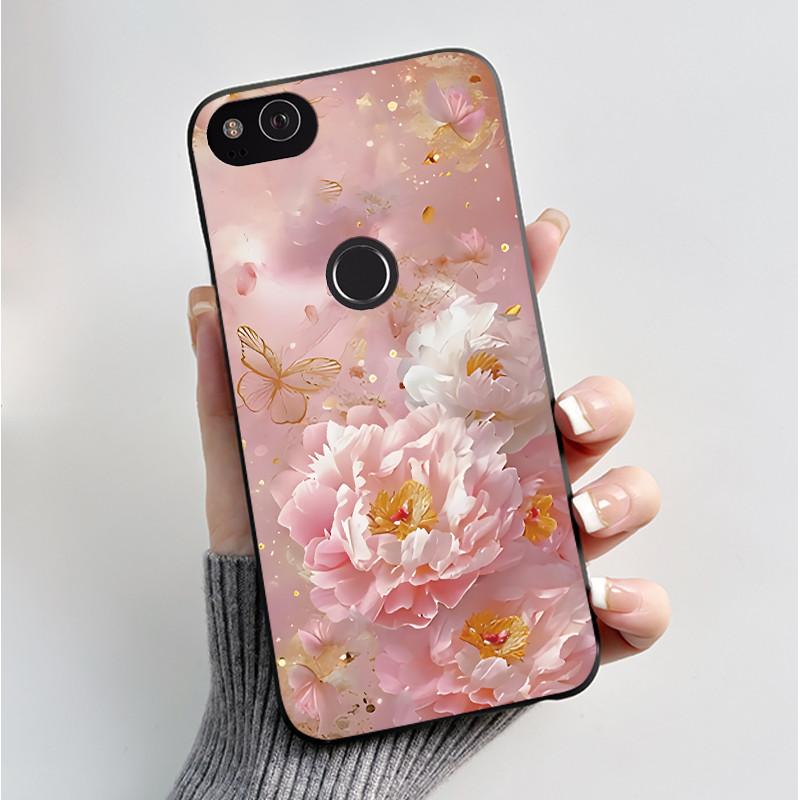 Für Google Pixel 2 Hülle Weicher Schwarzer Silikon-Stoßfänger Schmetterling Handyhülle für Googe Pixel2 2XL Pixel2XL 2 XL Hüllen Fundas Coque