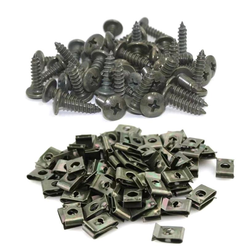 Metal Self Tapping Fasteners For Automobiles Ushaped Clip Screws Motorcycle Anti Rust Protection Clip Screws Clip Iron Plates