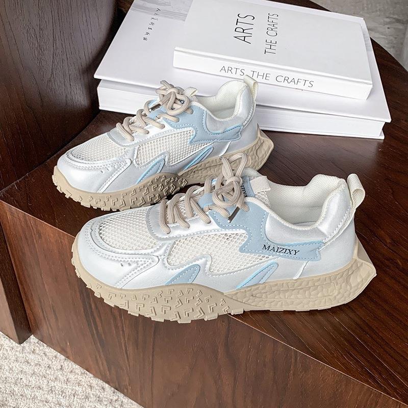 

2025 summer women s shoes net shoes casual sports shoes women s new non-slip thick-soled travel shoes breathable mesh dad shoes 40 зелёный