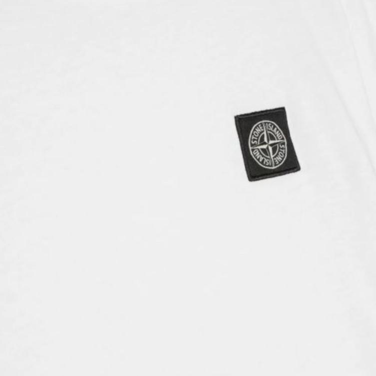STONE ISLAND T-Shirt Solid Color Crew Neck Fitted Short Sleeve Kids Tops White 791620147-V0093