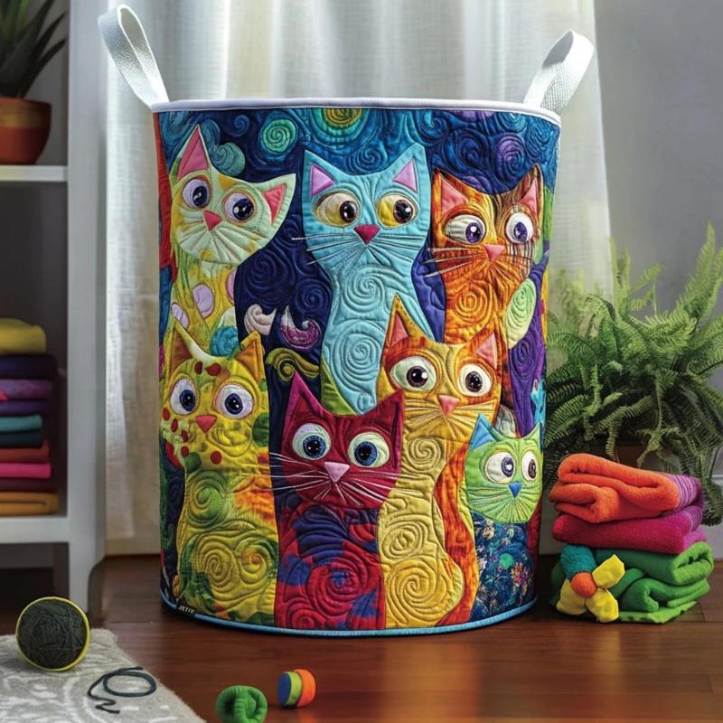Laundry Basket With Carry Handles, Quilted Polyester Hamper for Clothes, Towels and Everyday Household Storage Needs