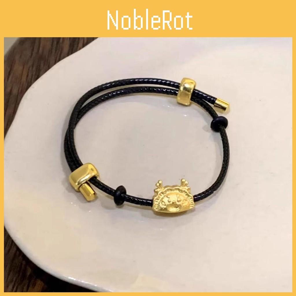 2024 Fashion Summer Womens Black Dragon Bracelet With Red Rope And Lucky Charm