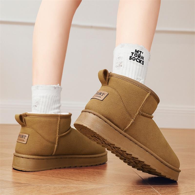 Snow Boots Women Lace Up Warm Ankle Boots Ladies Winter Fur Shoes Platform Casual Comfortable Short Boots