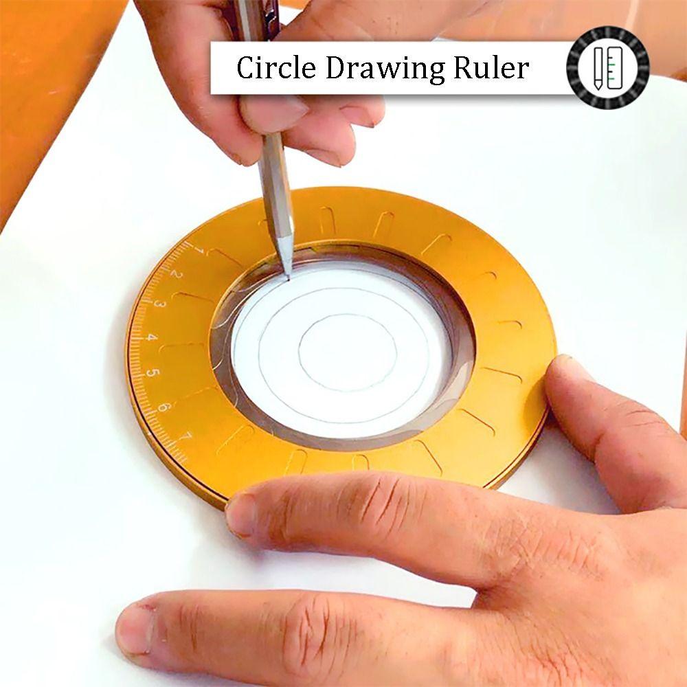 Adjustable Circle Drawing Ruler Woodworking Tool Round Circle Drafting Measurement Ring Ruler