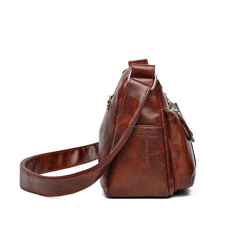 Women's Crossbody Bag Soft Leather Shoulder Bag Large Capacity Middle-aged Women's Bag Mother Bag