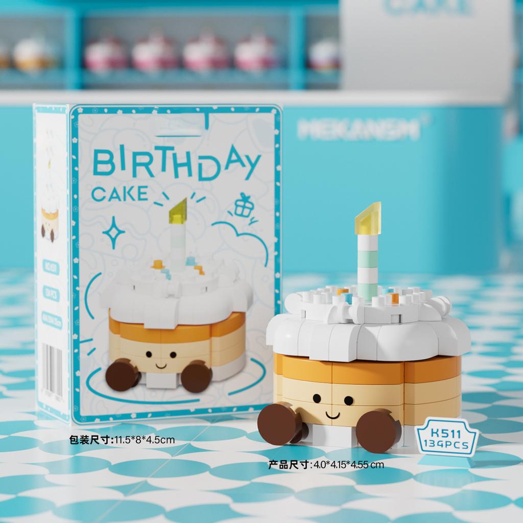 Mini Building Block Food Construction Set Bricks Toys for Children 8 Year Micro Bricks for Adults Birthday Gifts Cake Decoration