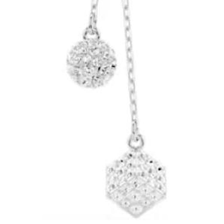 Swarovski Dextera Würfel Kugel Kristall Halskette Damen Halskette Silber 5693207