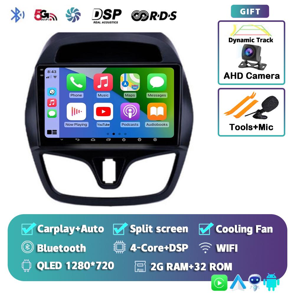 Android 14 Carplay Auto WIFI+4G Car Radio For Chevrolet Spark Beat 2015-2019 Multimedia GPS Video Player Stereo 2din Head Unit