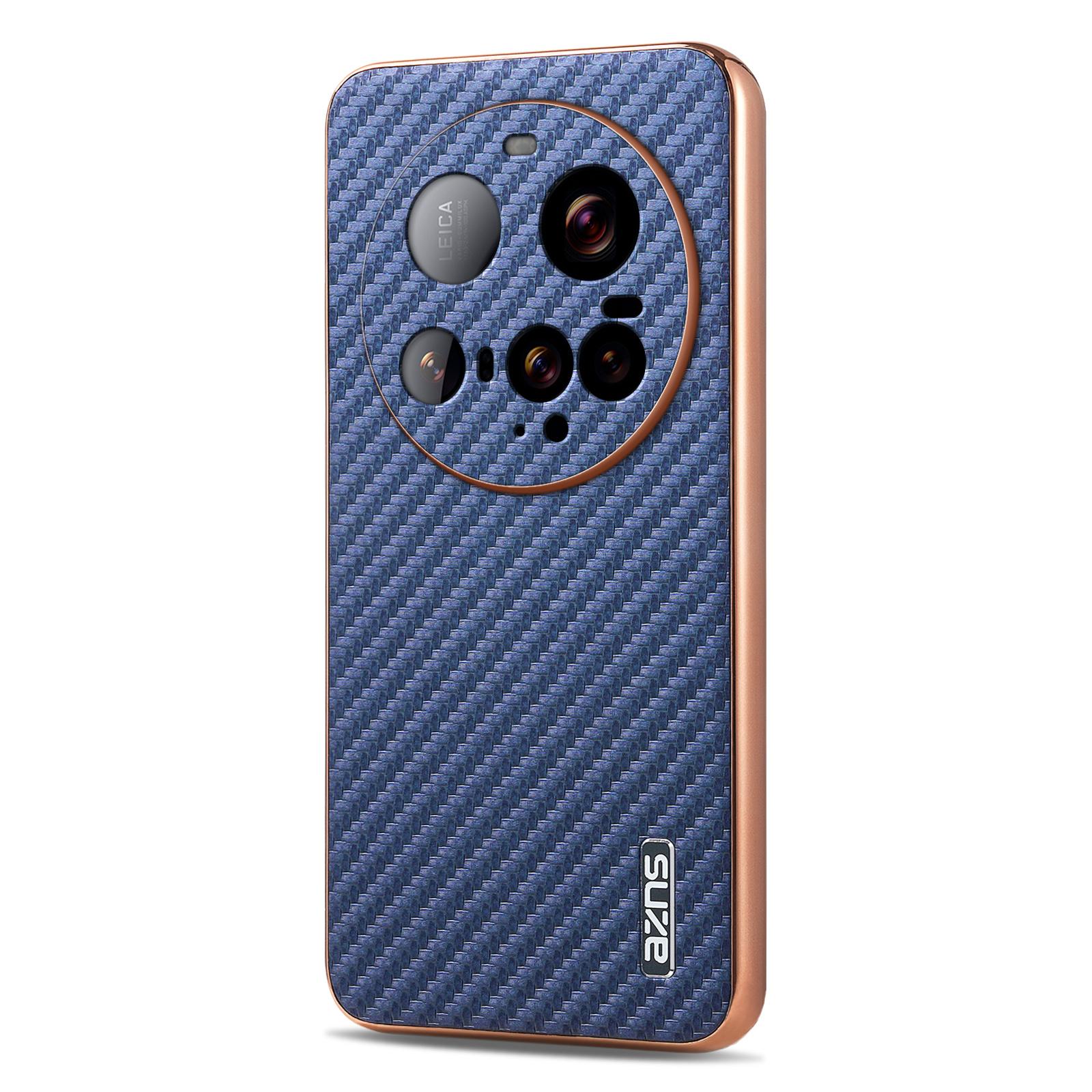 

AZNS Чохол для Xiaomi 15 Ultra Гальванічне покриття Текстура вуглецевого волокна PU+TPU Чохол для телефону Blue