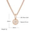 Rose Gold Color Crystal Flower Pendant Necklace For Women Full Shiny Natural Zircon Accessories Daily Fine Jewelry