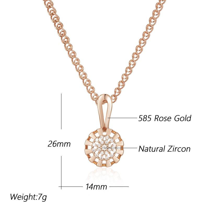Rose Gold Color Crystal Flower Pendant Necklace For Women Full Shiny Natural Zircon Accessories Daily Fine Jewelry