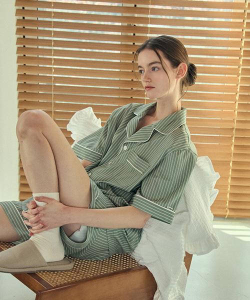 [CEID] Classic Moss Short-Sleeve Pajama Set [Shipped from Korea] 100% Authentic